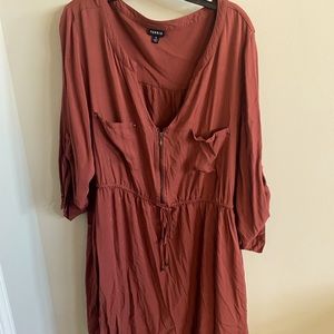 Torrid Size 3 - Pumpkin Orange Cinched Waist Dress